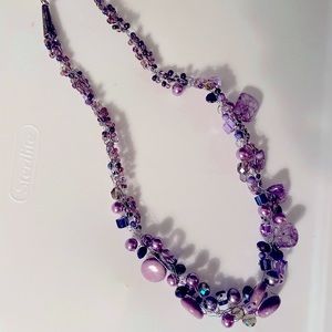 Statement Necklace with Semi-precious stones and beads.